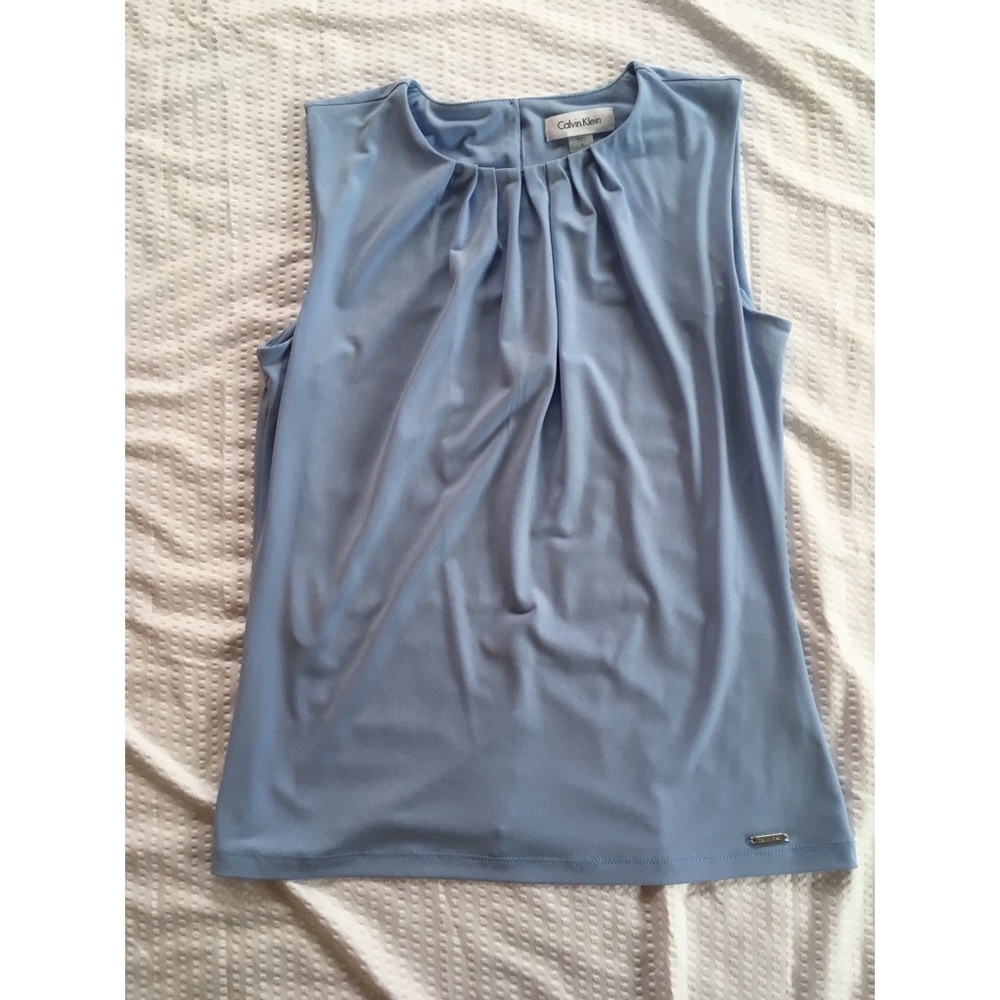 Calvin Klein Blouse w/ Pleated Neck Detail